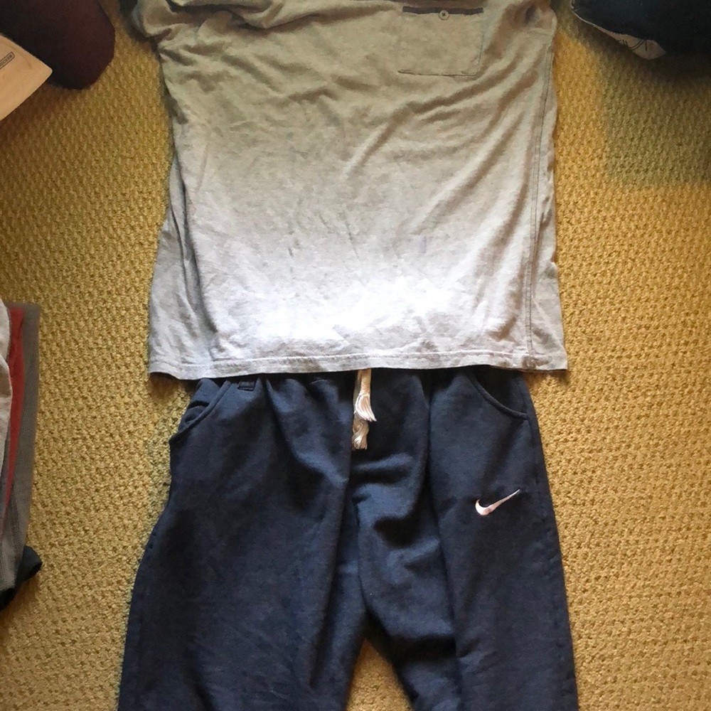 Nike joggers (L) and Micheal Brandon pocket tee(m)